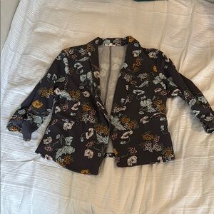 Maurices Black Floral Blazer with Fitted Silhouette